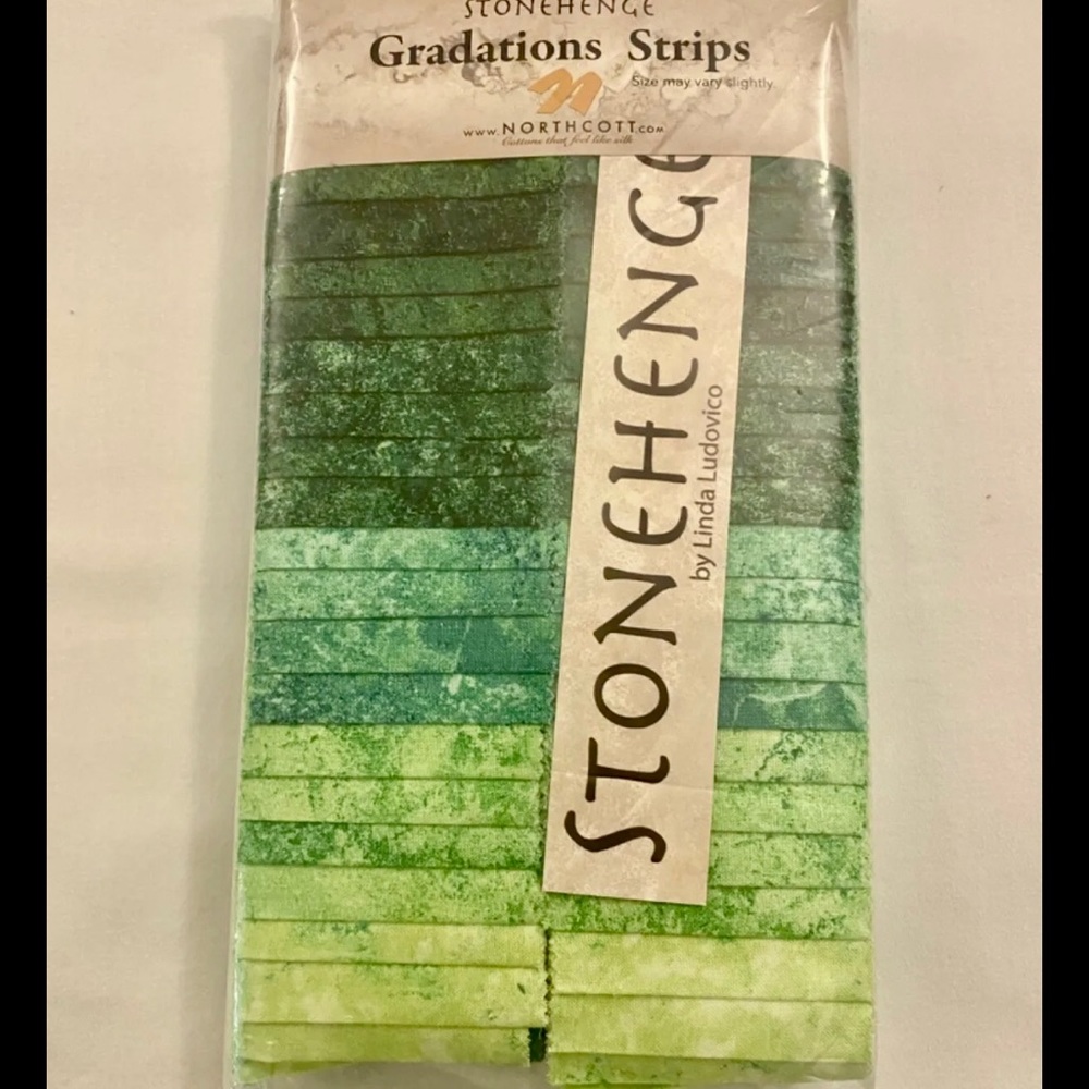 Stonehenge Gradations Strips, Northcott, 40 x 2 1/2” Strips, Rainforest